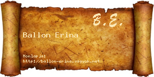 Ballon Erina névjegykártya